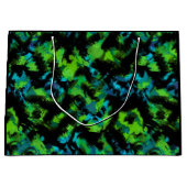 Grand Sac Cadeau Abstrait noir et vert (Devant)