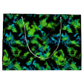 Grand Sac Cadeau Abstrait noir et vert (Dos)