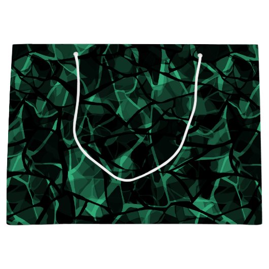 Grand Sac Cadeau abstrait vert (Devant)