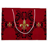 Grand Sac Cadeau Acanthe noire sur le rouge (Dos)