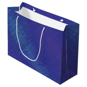 Grand Sac Cadeau Acceptation   Motif de Blue Indigo Violet Shibori
