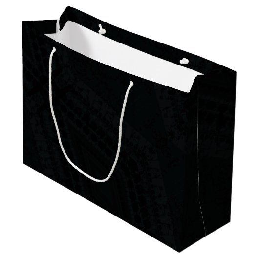 Grand Sac Cadeau Acceptation | Texture de saumon noir (Devant Angle)