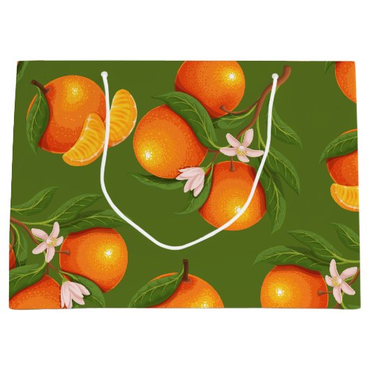 Grand Sac Cadeau Actualisation des grands Motifs Oranges (Devant)