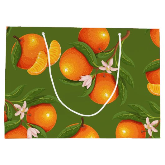 Grand Sac Cadeau Actualisation des grands Motifs Oranges (Dos)