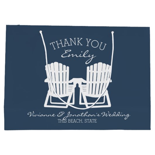 Grand Sac Cadeau Adirondack Chaises bleu marine (Dos)