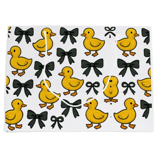 Grand Sac Cadeau Adorable Ducks & Bows Gift Bag (Devant)