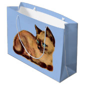 Grand Sac Cadeau adorable imprimé chaton siamois (Dos Angle)