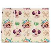 Grand Sac Cadeau Adorable Motif de chien (Devant)