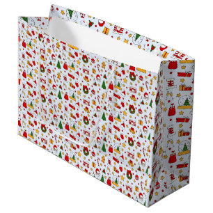Grand Sac Cadeau Adorables Santas De Noël Et Autres Éléments