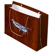 Grand Sac Cadeau Aéronef Classique Chrome Cessna Flying Mahogany (Devant Angle)