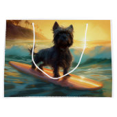Grand Sac Cadeau Affenpinscher Beach Surf Peinture (Devant)