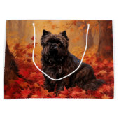 Grand Sac Cadeau Affenpinscher en automne Feuilles automne Inspiré (Devant)