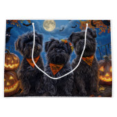 Grand Sac Cadeau Affenpinscher Halloween Éffrayant (Devant)
