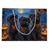 Grand Sac Cadeau Affenpinscher Halloween Éffrayant (Dos)