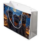 Grand Sac Cadeau Affenpinscher Halloween Éffrayant (Dos Angle)