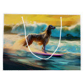 Grand Sac Cadeau Afghan Hound Beach Surf Peinture (Dos)