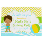 Grand Sac Cadeau African American Boy Pool Party Bash Merci (Dos)