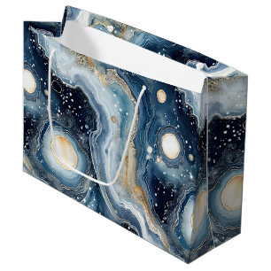 Grand Sac Cadeau Agate Céleste Pierre Planétaire Abstraite