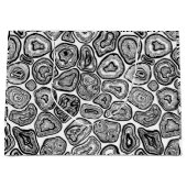 Grand Sac Cadeau Agate les tranches en noir et blanc (Devant)