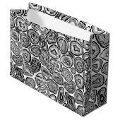 Grand Sac Cadeau Agate les tranches en noir et blanc (Devant Angle)