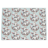 Grand Sac Cadeau Agneau mignon avec la couronne florale (Devant)