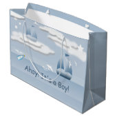 Grand Sac Cadeau Ahoy C'est un Boy Sailboat LGB (Dos Angle)