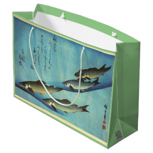Grand Sac Cadeau Ai (truite) - Photos japonaises couleur Hiroshige
