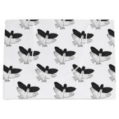 Grand Sac Cadeau Aigle de silhouette (Devant)