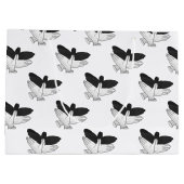 Grand Sac Cadeau Aigle de silhouette (Dos)