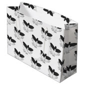 Grand Sac Cadeau Aigle de silhouette (Dos Angle)