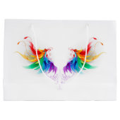 Grand Sac Cadeau Ailes fluffy arc-en-ciel (Dos)