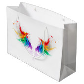 Grand Sac Cadeau Ailes fluffy arc-en-ciel (Dos Angle)