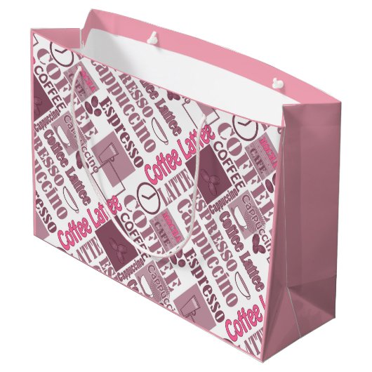 Grand Sac Cadeau Aimer le café (Dos Angle)