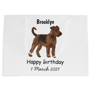 Grand Sac Cadeau Airedale terrier dog cartoon