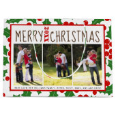 Grand Sac Cadeau Ajouter vos photos Joyeux Noël saint baies (Devant)