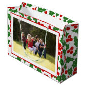 Grand Sac Cadeau Ajouter vos photos Joyeux Noël saint baies (Dos Angle)