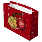 Grand Sac Cadeau Ajouter Votre Nom Décorations d'arbre de Noël Dess (Dos Angle)