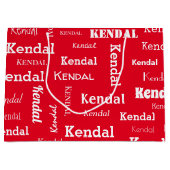 Grand Sac Cadeau Ajouter votre propre nom Personnalisé rouge et bla (Devant)
