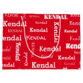 Grand Sac Cadeau Ajouter votre propre nom Personnalisé rouge et bla (Dos)