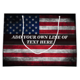 Grand Sac Cadeau Ajouter votre texte sur le drapeau américain