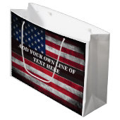 Grand Sac Cadeau Ajouter votre texte sur le drapeau américain (Devant Angle)