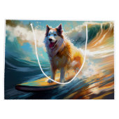 Grand Sac Cadeau Alaskan Malamute Beach Surf Peinture (Dos)