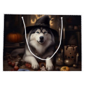 Grand Sac Cadeau Alaskan Malamute Citrouilles Halloween effrayant (Dos)