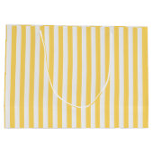 Grand Sac Cadeau Albatros Jaune et Blanc rayé (Dos)