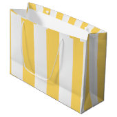 Grand Sac Cadeau Albatros Jaune et Blanc rayé (Devant Angle)