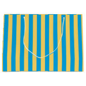 Grand Sac Cadeau Albatross Bleu et Jaune rayé (Devant)