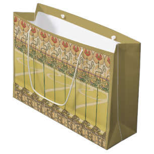 Grand Sac Cadeau Alfonse Mucha Coquelicots Papier Peint Floral Art