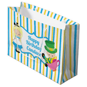 Grand Sac Cadeau Alice au pays des merveilles mignonne Anniversaire