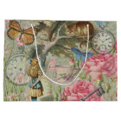 Grand Sac Cadeau Alice Cheshire Chat Wonderland Tree Garden (Dos)