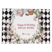 Grand Sac Cadeau Alice in Wonderland Flower Frame 1st birthday (Dos)